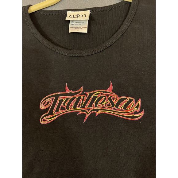 Vintage ODM Latina Glitter Shirt Traviesa Tight Crop In Size Large Naughty Fun - Picture 1 of 9